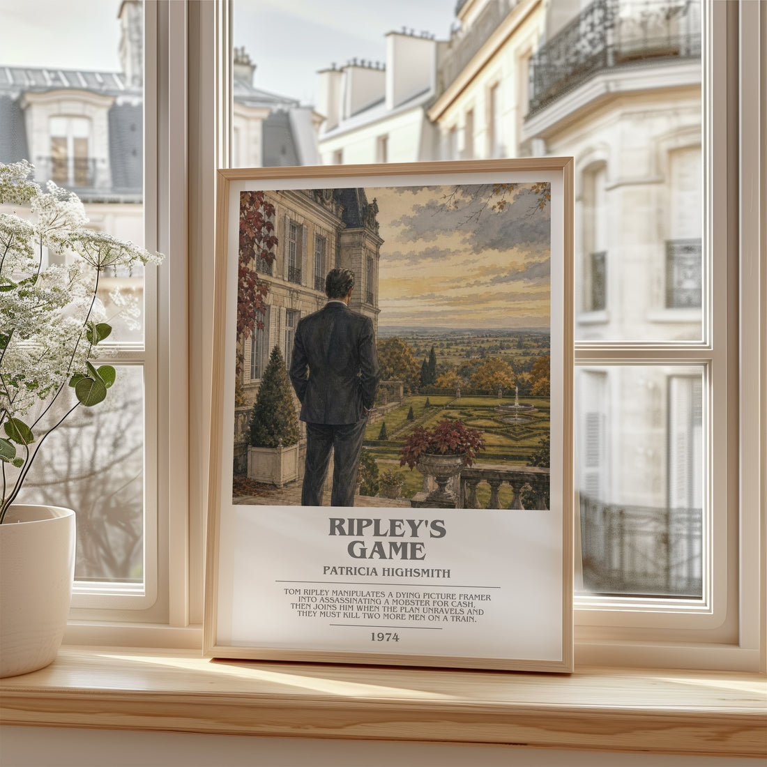 Ripley's Game bookish poster colour and style options – Patricia Highsmith book art