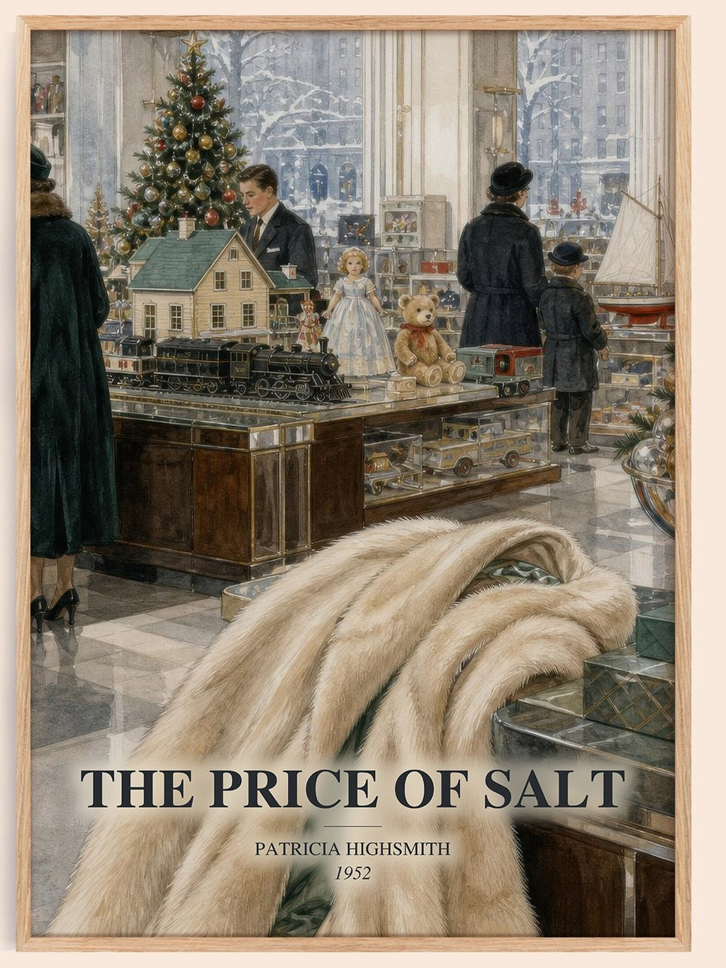 The Price of Salt watercolour book poster by Patricia Highsmith – framed literary art print