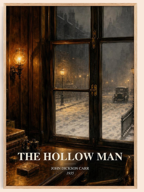 The Hollow Man watercolour book poster by John Dickson Carr – framed literary art print