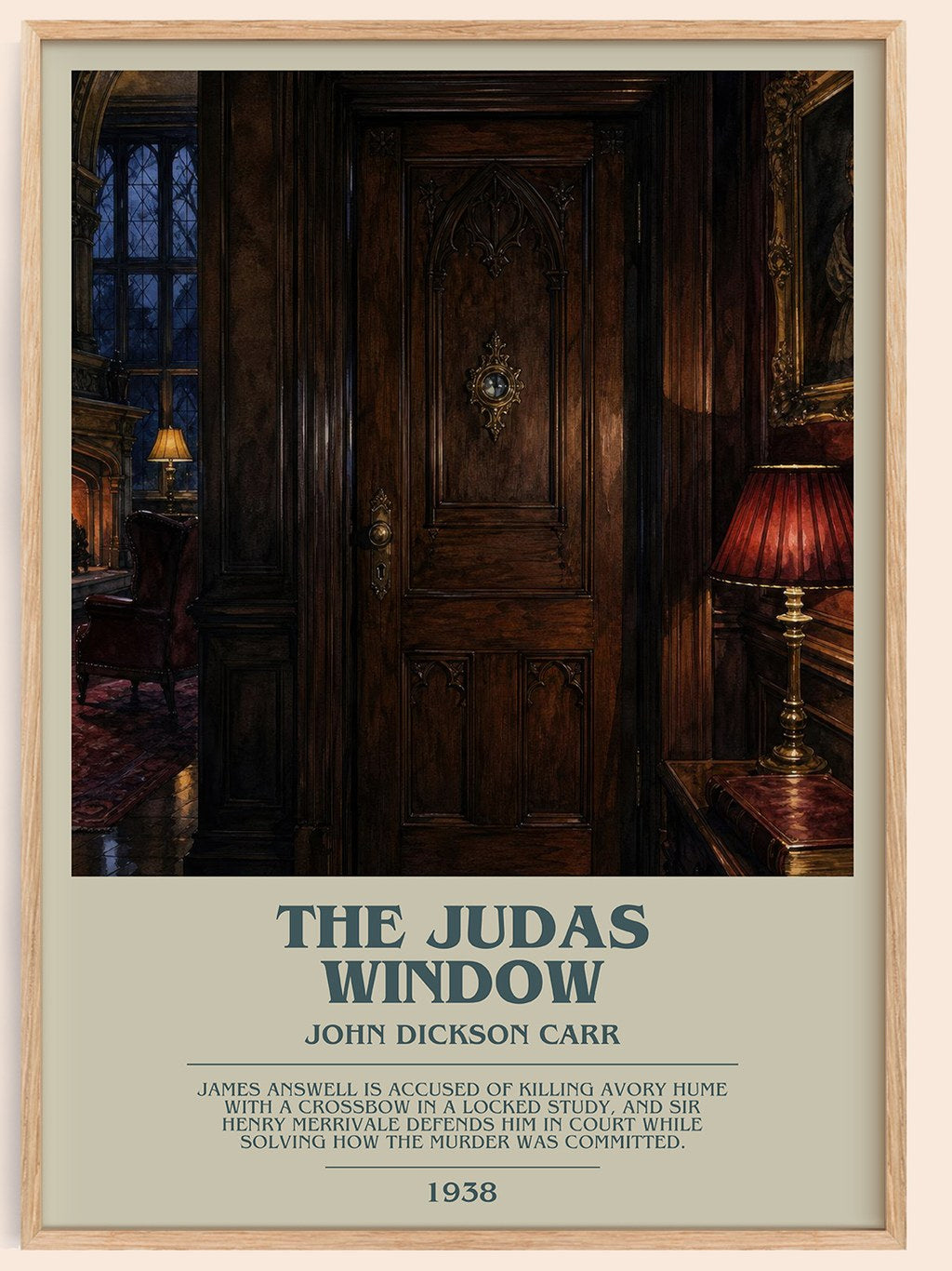 The Judas Window bookish book poster by John Dickson Carr – framed literary art print
