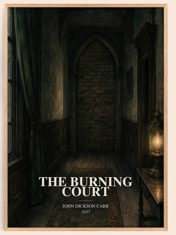 The Burning Court watercolour book poster by John Dickson Carr – framed literary art print