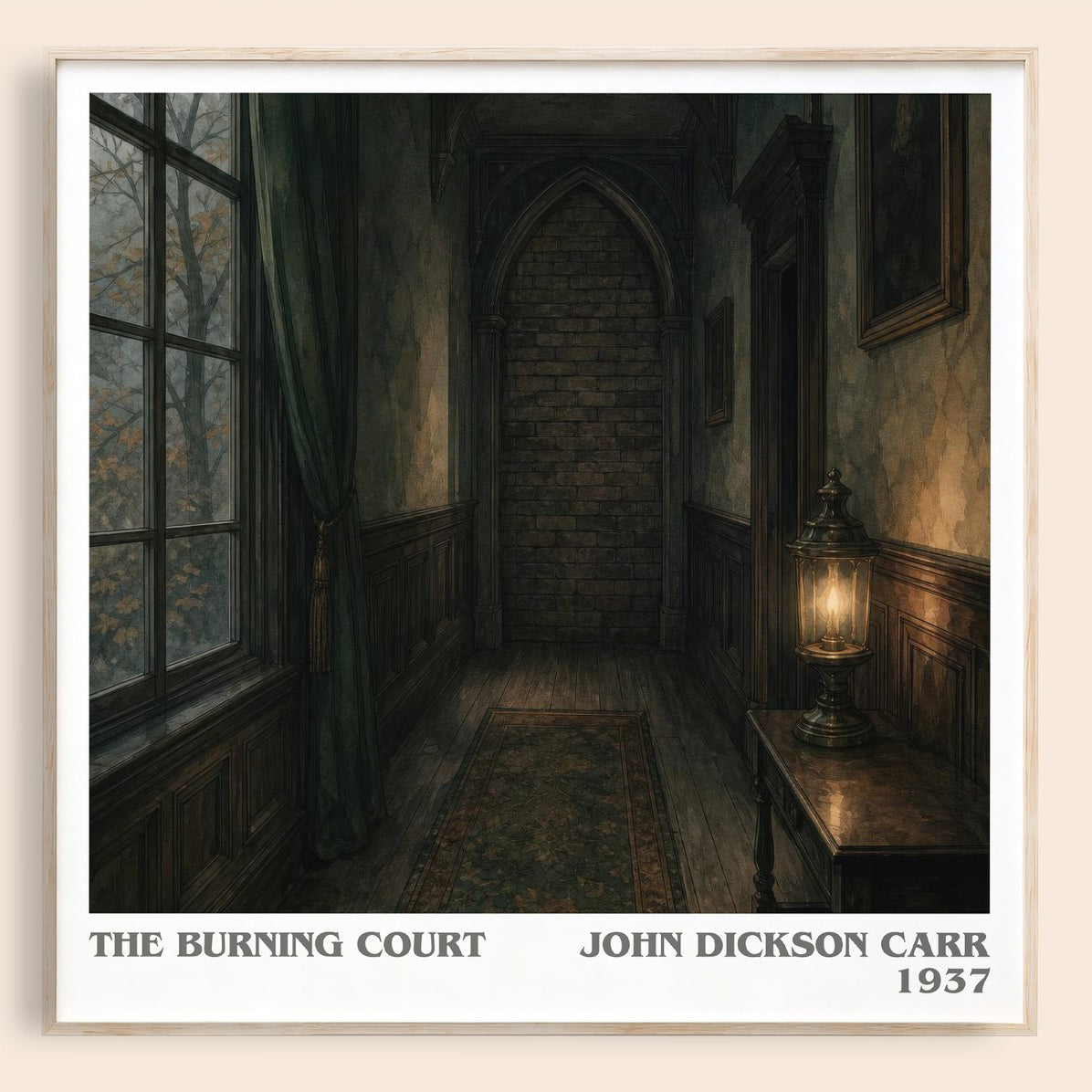 The Burning Court literary book poster by John Dickson Carr – framed literary art print