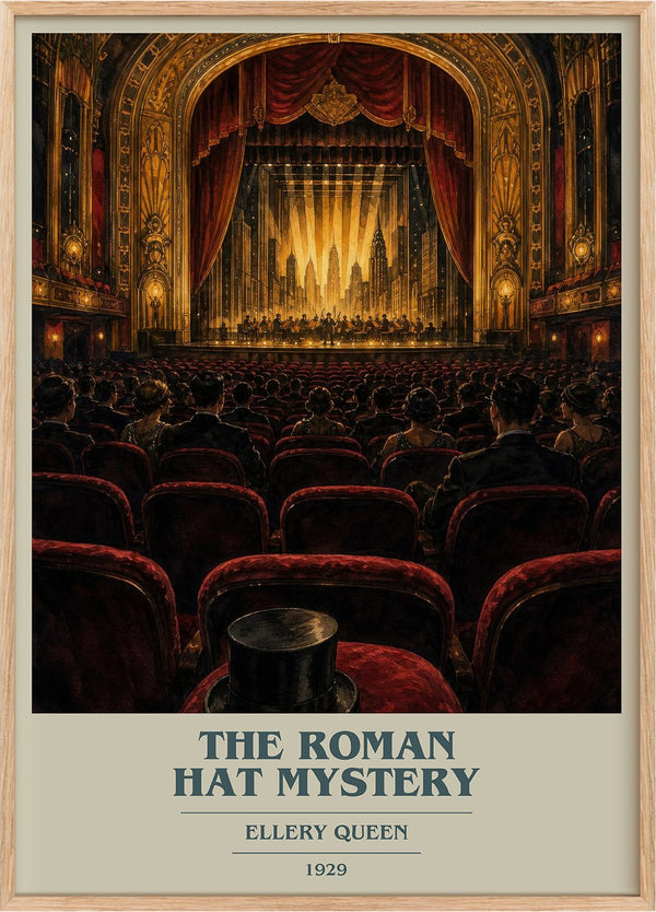 The Roman Hat Mystery Book Cover Poster by Ellery Queen