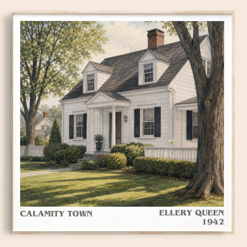 Calamity Town literary book poster by Ellery Queen – framed literary art print