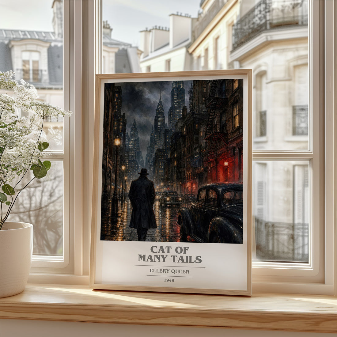 Cat of Many Tails book cover poster colour and style options – Ellery Queen book art