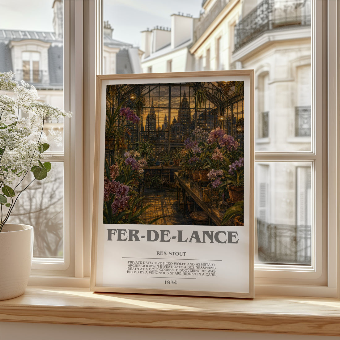 Fer-de-Lance bookish poster colour and style options – Rex Stout book art