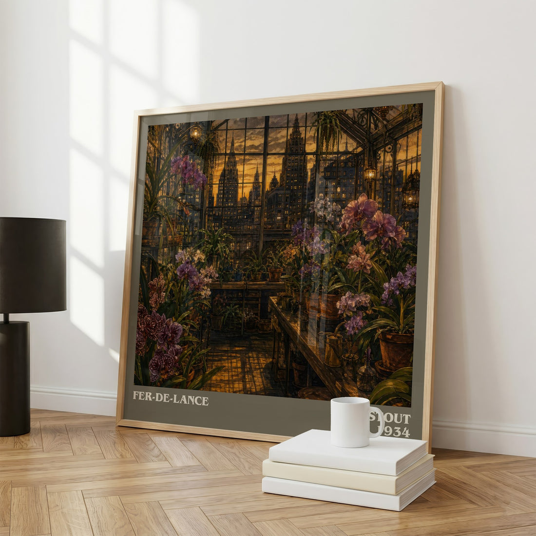 Fer-de-Lance literary print framed by window – literary home decor