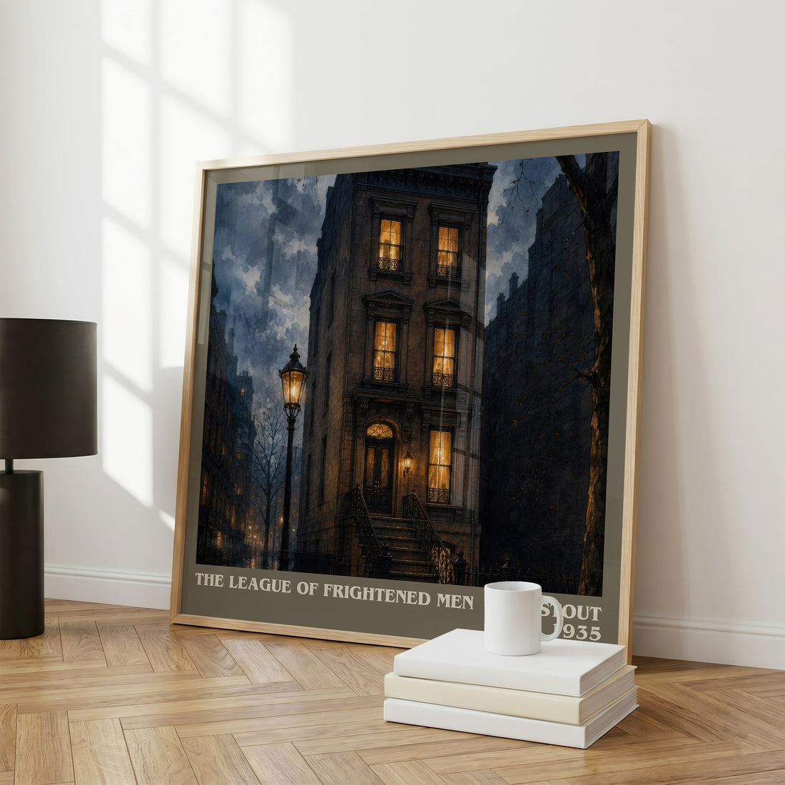 The League of Frightened Men literary print framed by window – literary home decor