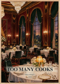 Too Many Cooks Book Watercolour Illustration by Rex Stout