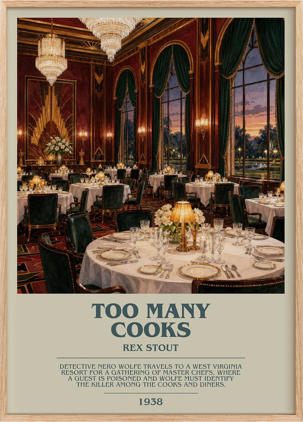 Too Many Cooks Bookish Wall Art by Rex Stout