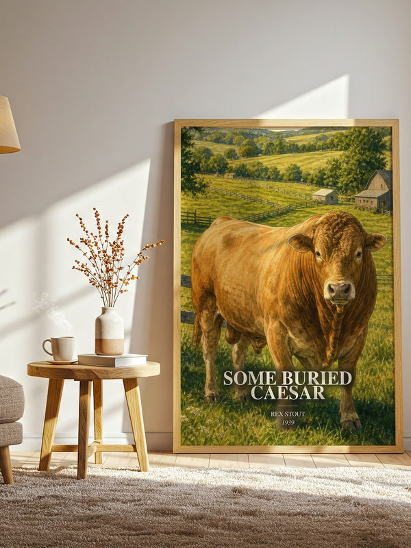 Some Buried Caesar watercolour print in frame leaning in hallway – mystery wall art
