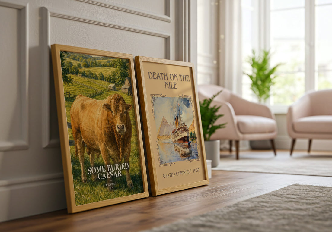 Some Buried Caesar watercolour print framed by window – literary home decor