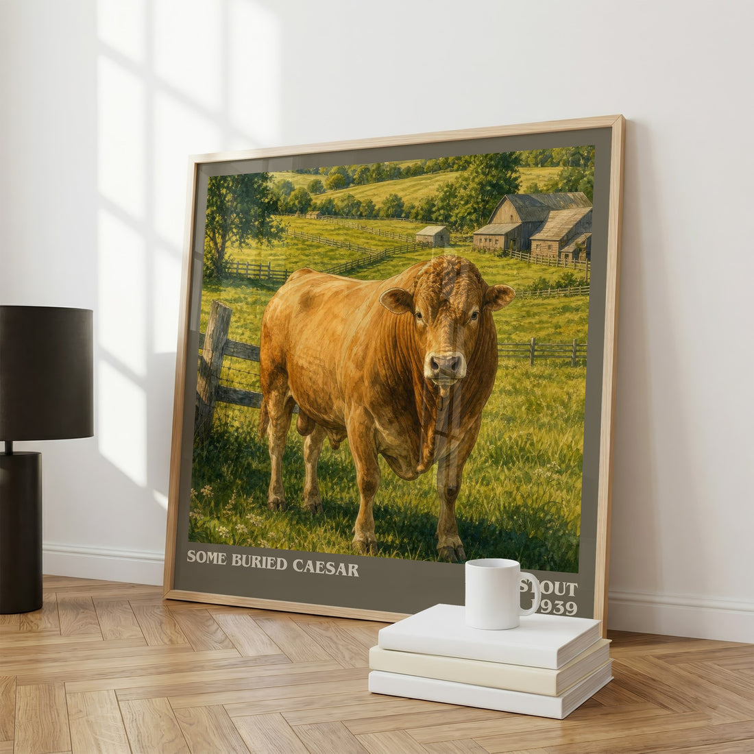Some Buried Caesar literary print framed by window – literary home decor