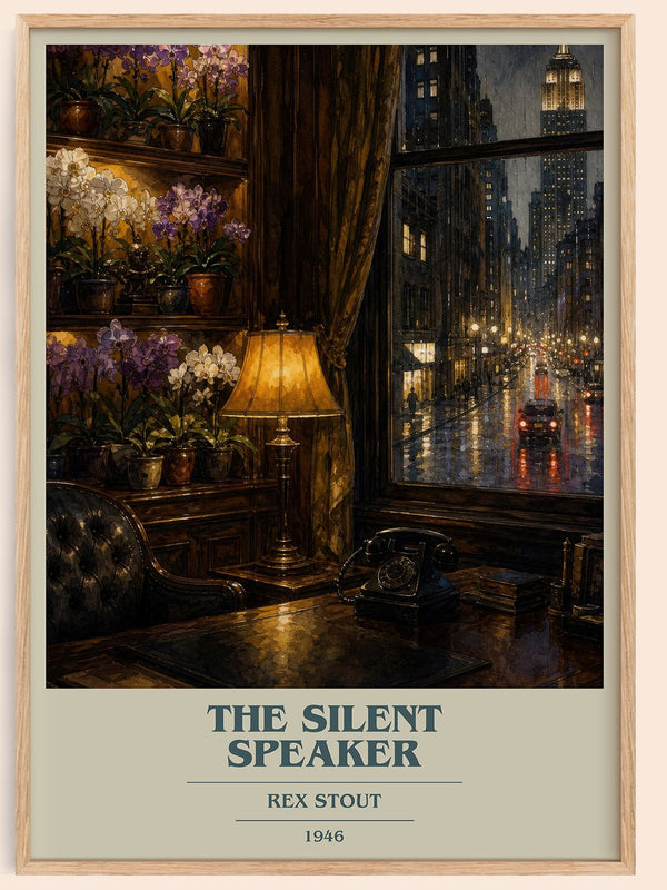 The Silent Speaker book cover book poster by Rex Stout – framed literary art print