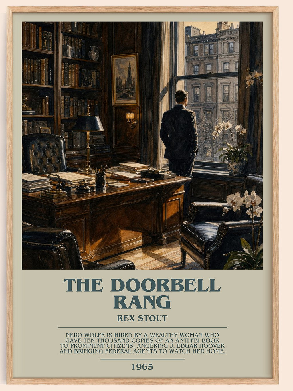 The Doorbell Rang bookish book poster by Rex Stout – framed literary art print