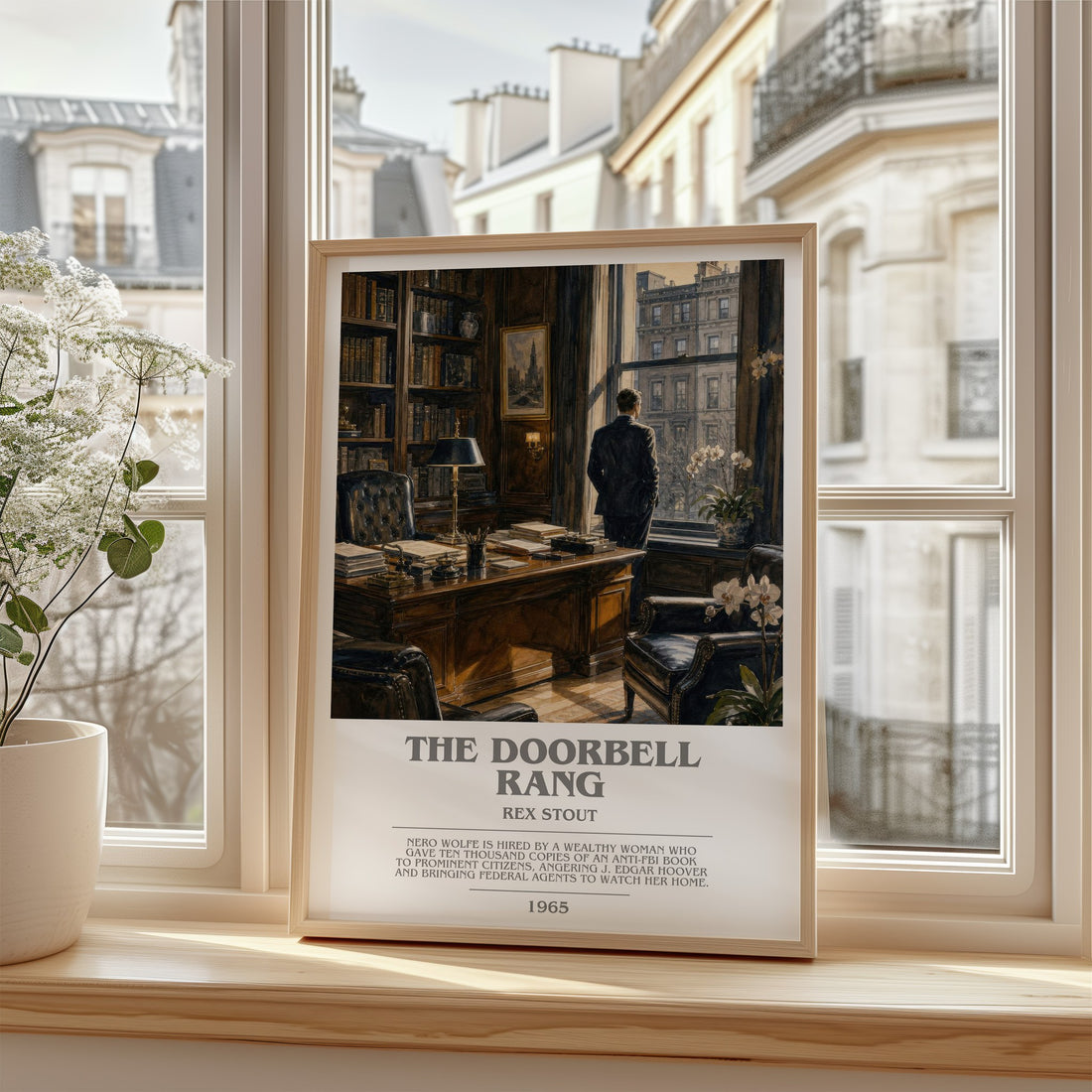 The Doorbell Rang bookish poster colour and style options – Rex Stout book art