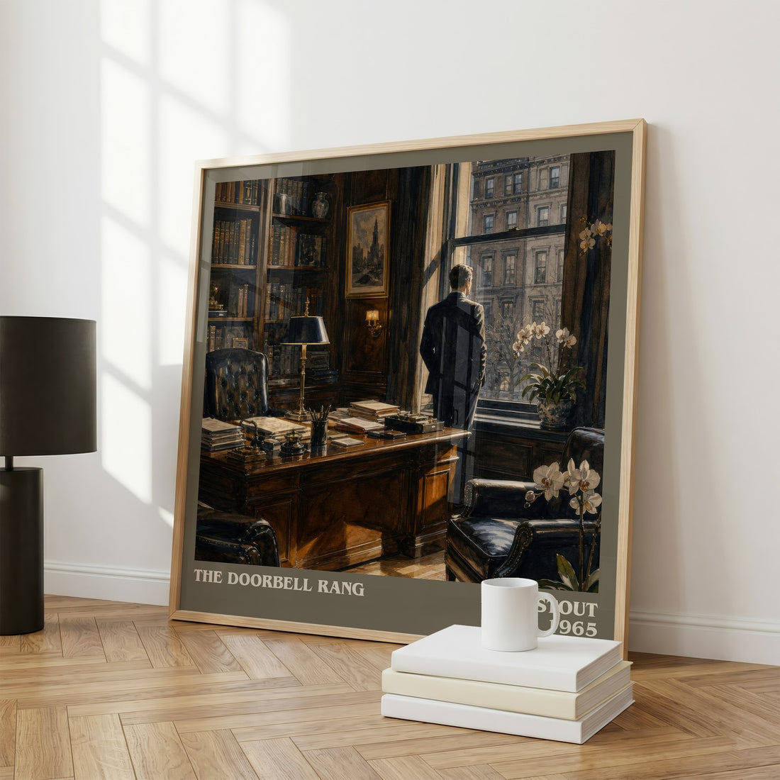 The Doorbell Rang literary print framed by window – literary home decor