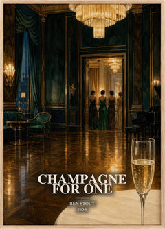 Champagne for One Book Watercolour Illustration by Rex Stout