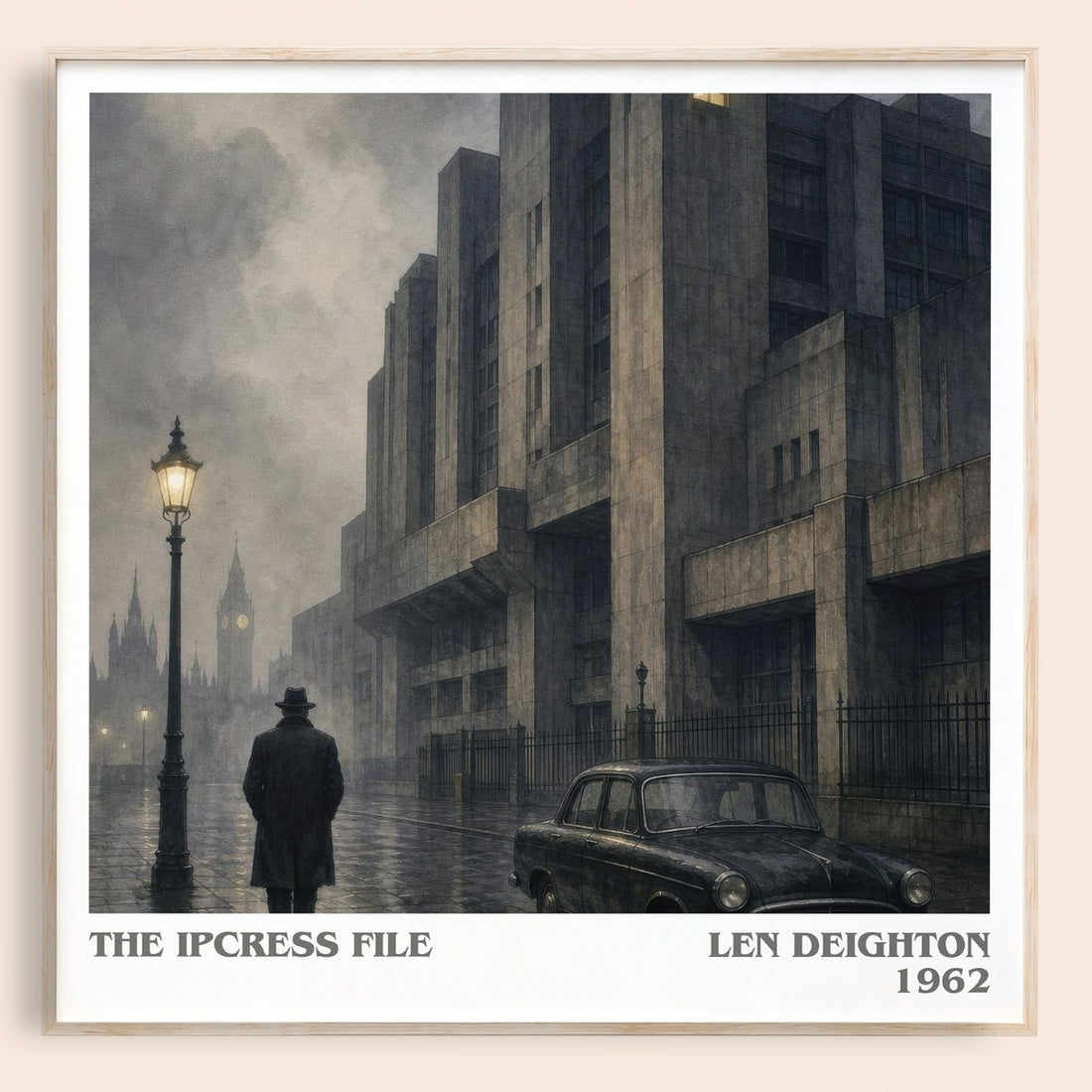 The Ipcress File literary book poster by Len Deighton – framed literary art print