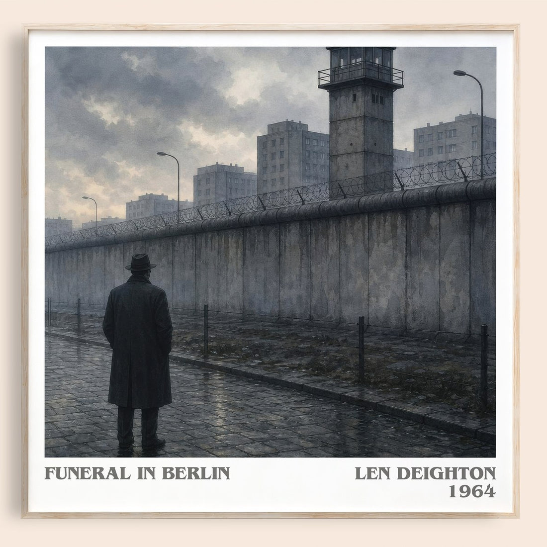 Funeral in Berlin literary book poster by Len Deighton – framed literary art print