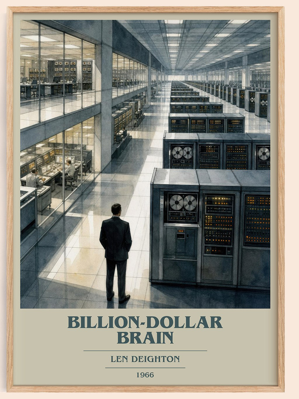 Billion-Dollar Brain book cover book poster by Len Deighton – framed literary art print