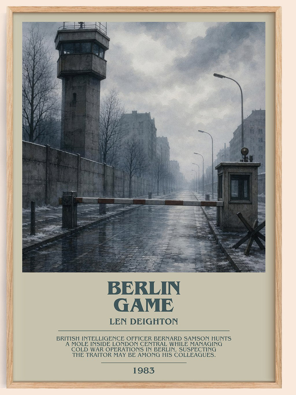 Berlin Game bookish book poster by Len Deighton – framed literary art print