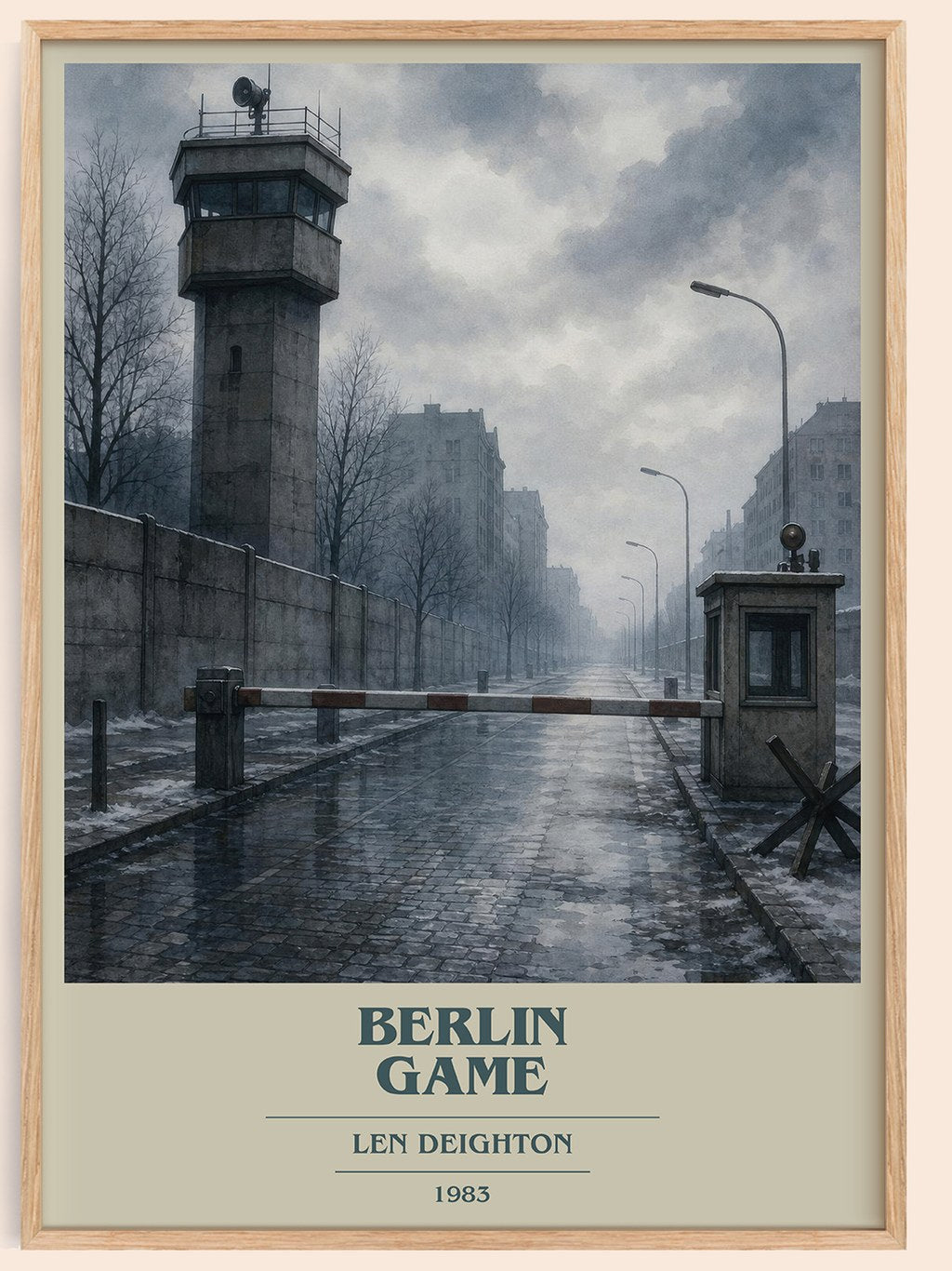 Berlin Game book cover book poster by Len Deighton – framed literary art print