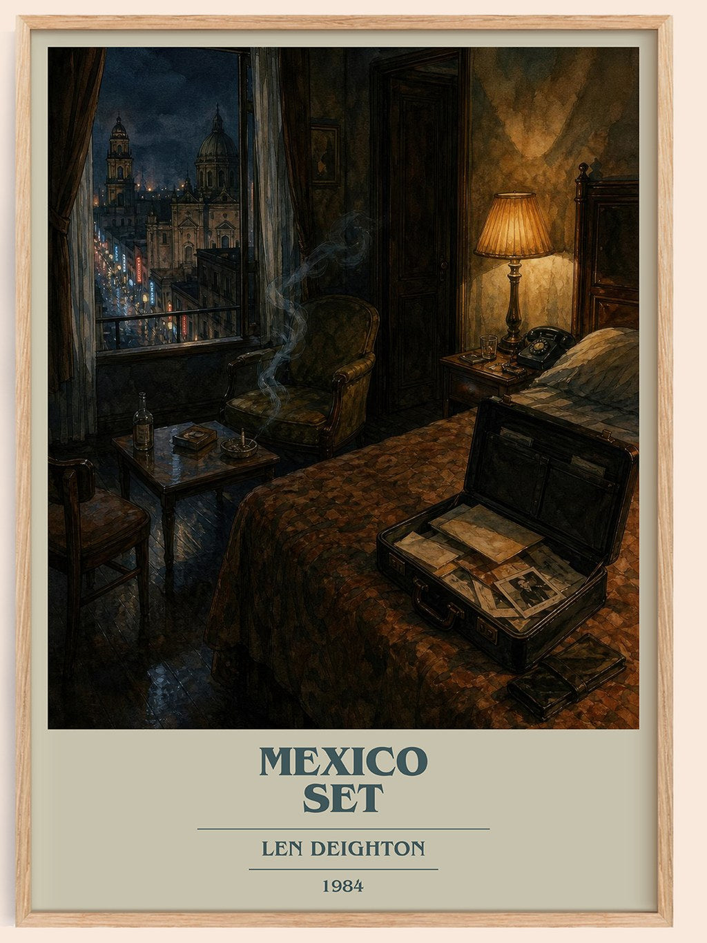 Mexico Set book cover book poster by Len Deighton – framed literary art print