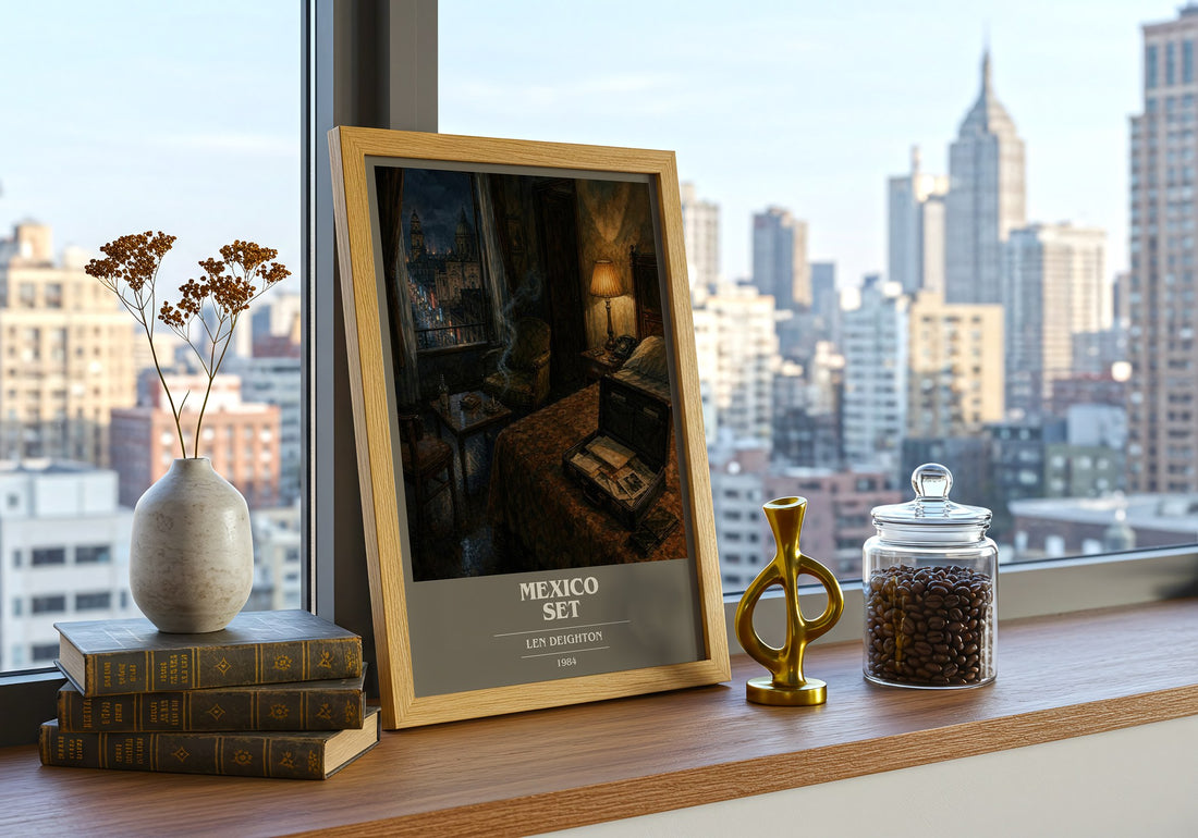 Mexico Set book cover print framed by window – literary home decor