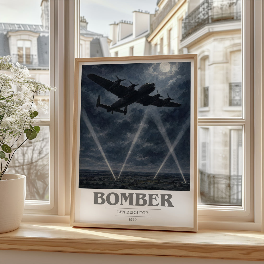 Bomber book cover poster colour and style options – Len Deighton book art