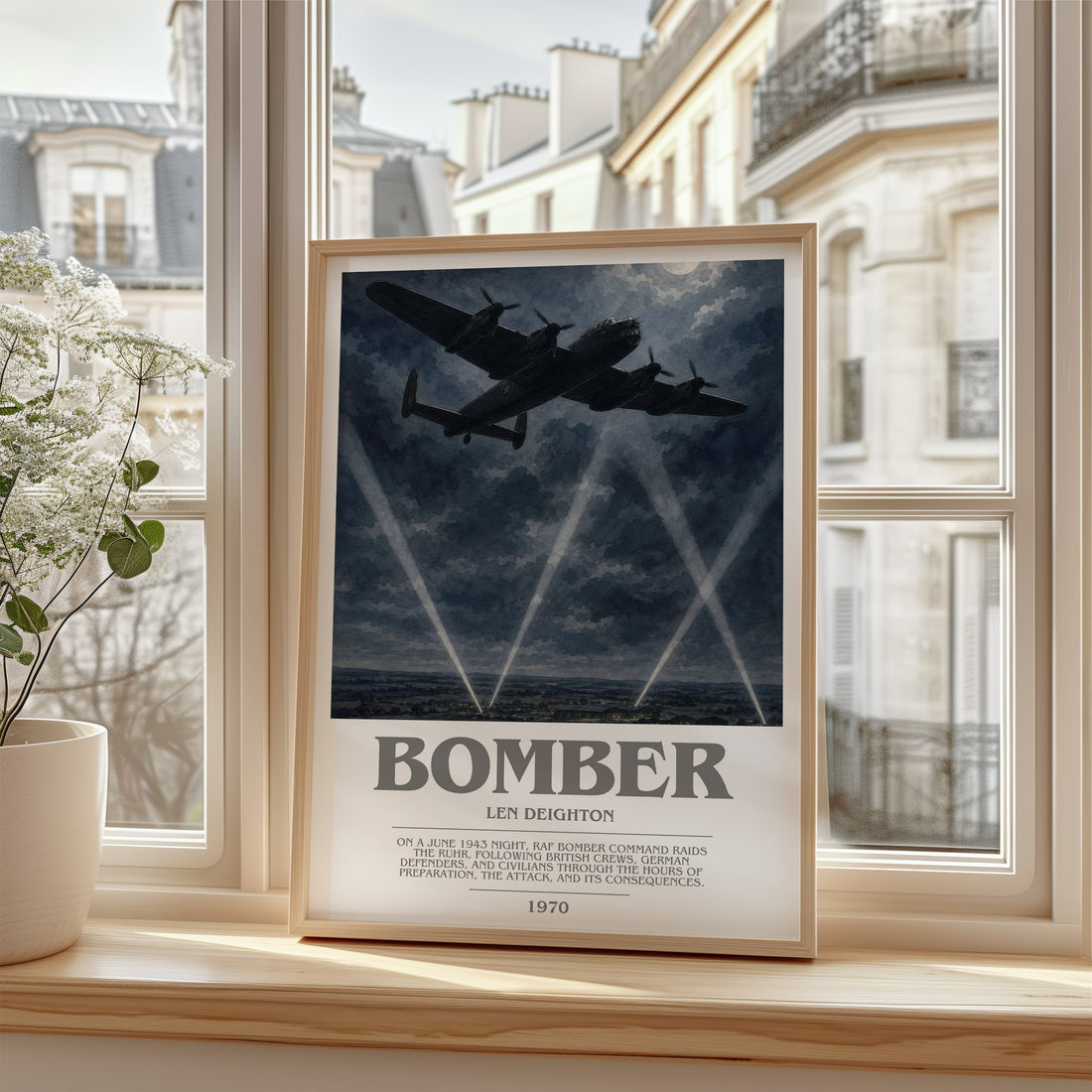 Bomber bookish poster colour and style options – Len Deighton book art