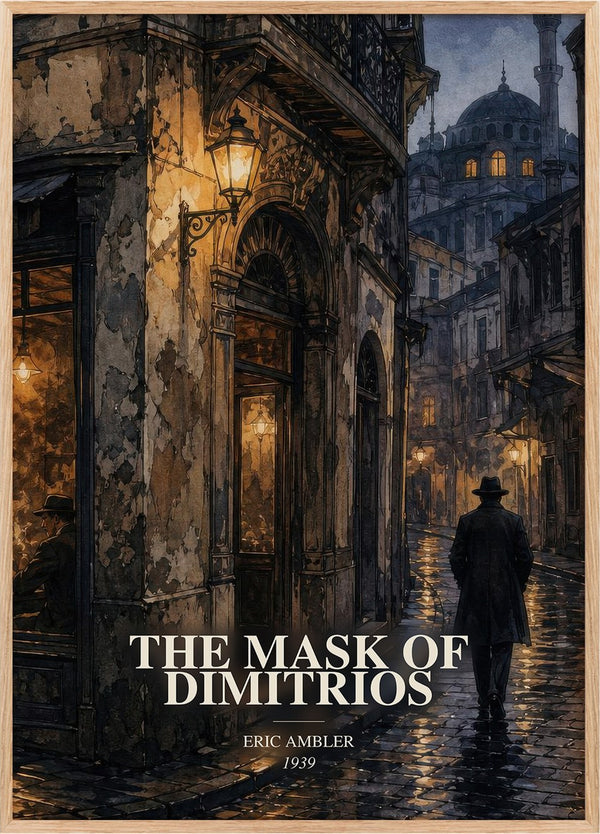 The Mask of Dimitrios Book Watercolour Illustration by Eric Ambler