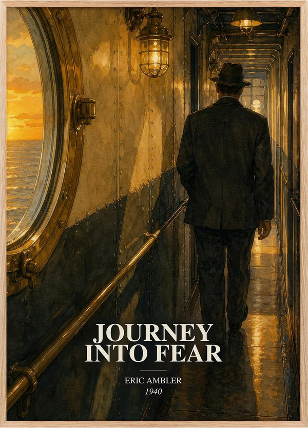 Journey into Fear Book Watercolour Illustration by Eric Ambler