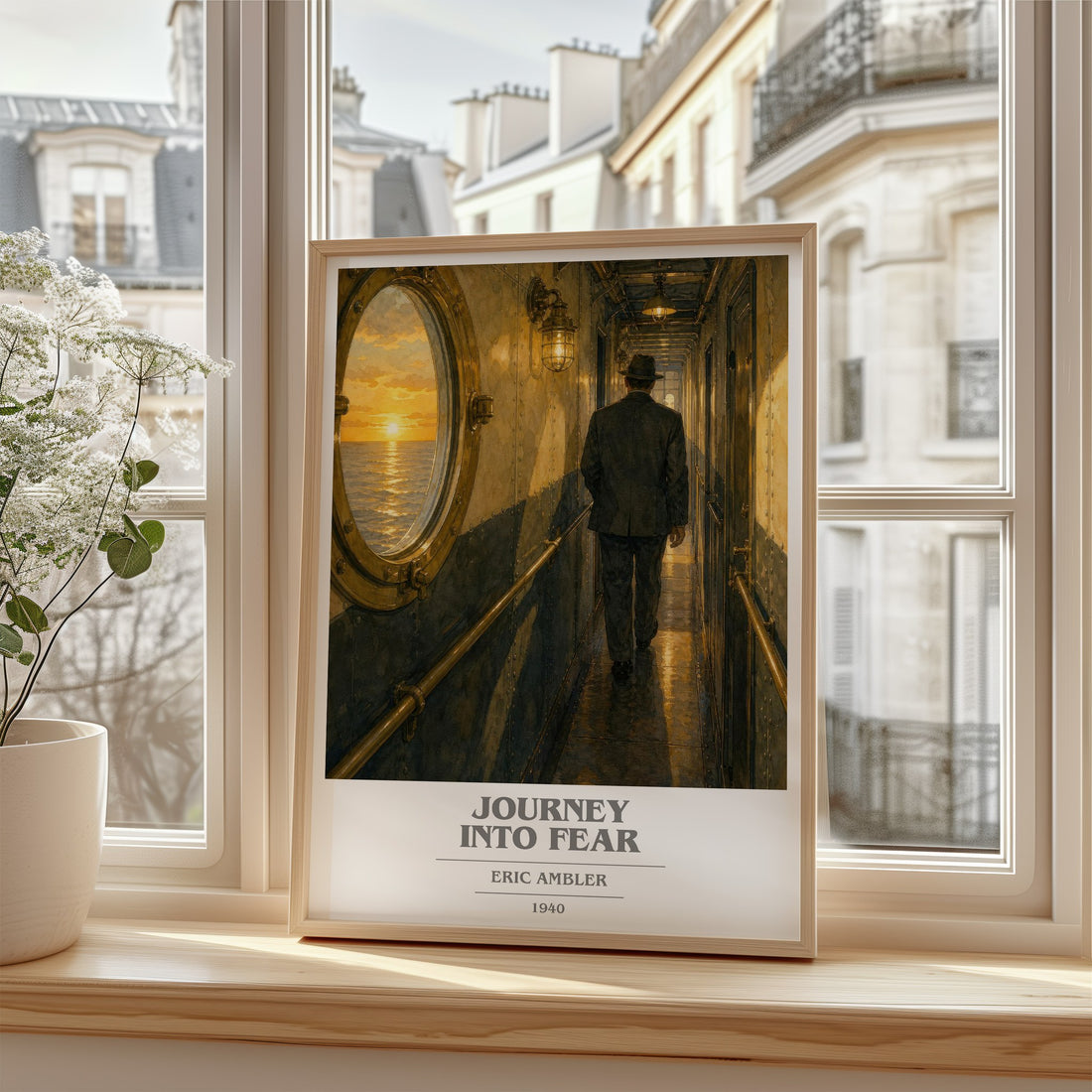 Journey into Fear book cover poster colour and style options – Eric Ambler book art