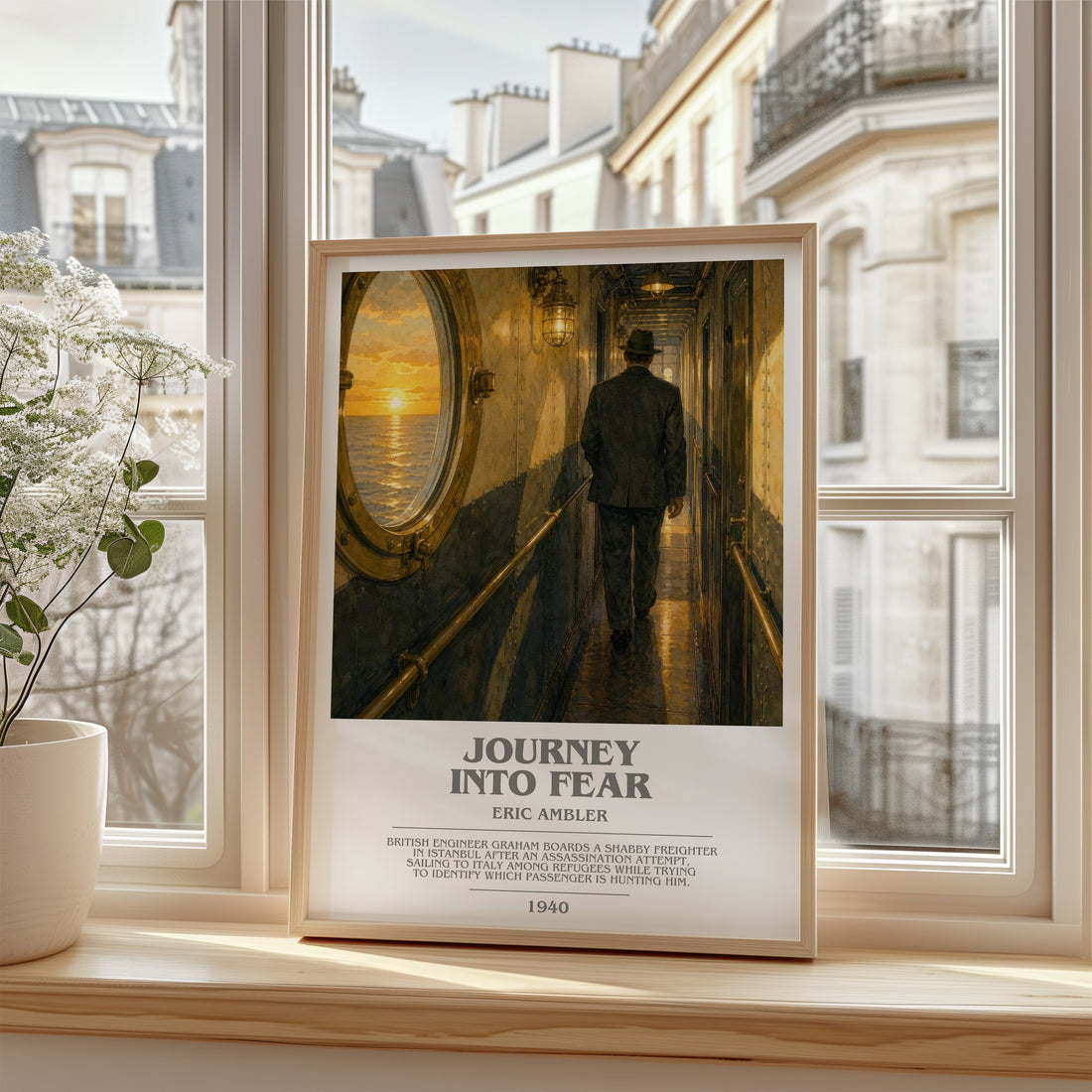 Journey into Fear bookish poster colour and style options – Eric Ambler book art