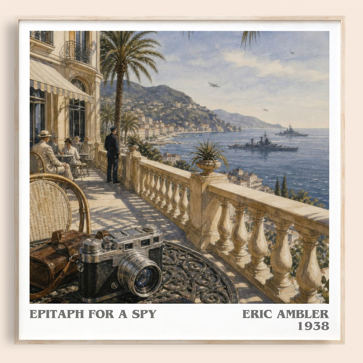 Epitaph for a Spy literary book poster by Eric Ambler – framed literary art print