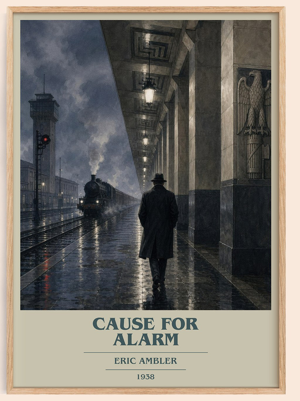 Cause for Alarm book cover book poster by Eric Ambler – framed literary art print
