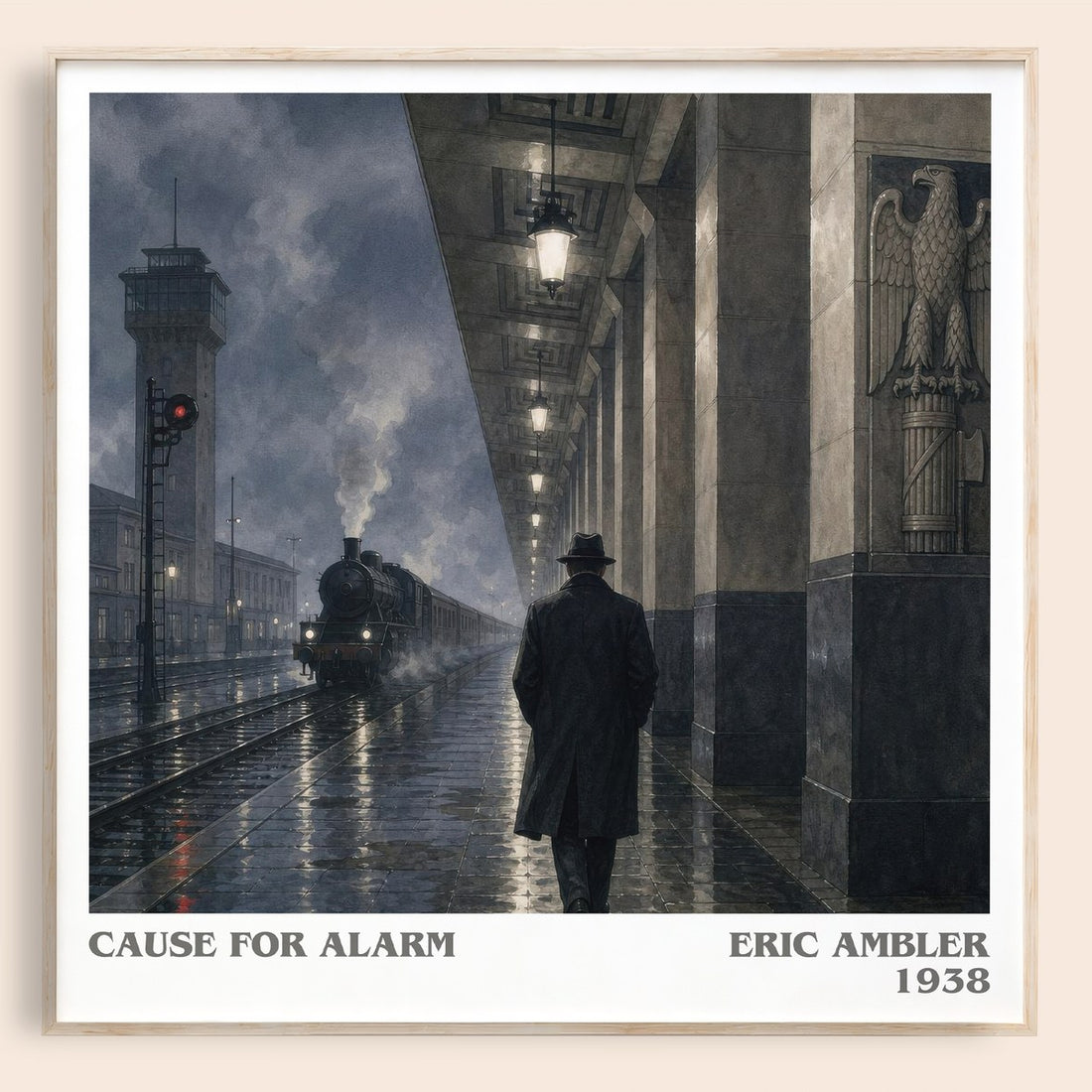 Cause for Alarm literary book poster by Eric Ambler – framed literary art print
