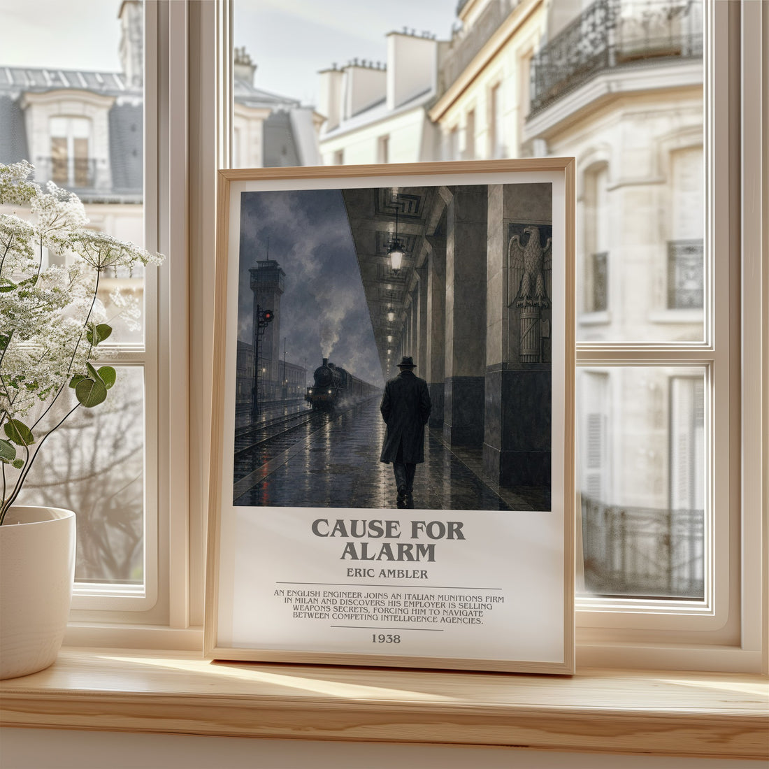 Cause for Alarm bookish poster colour and style options – Eric Ambler book art