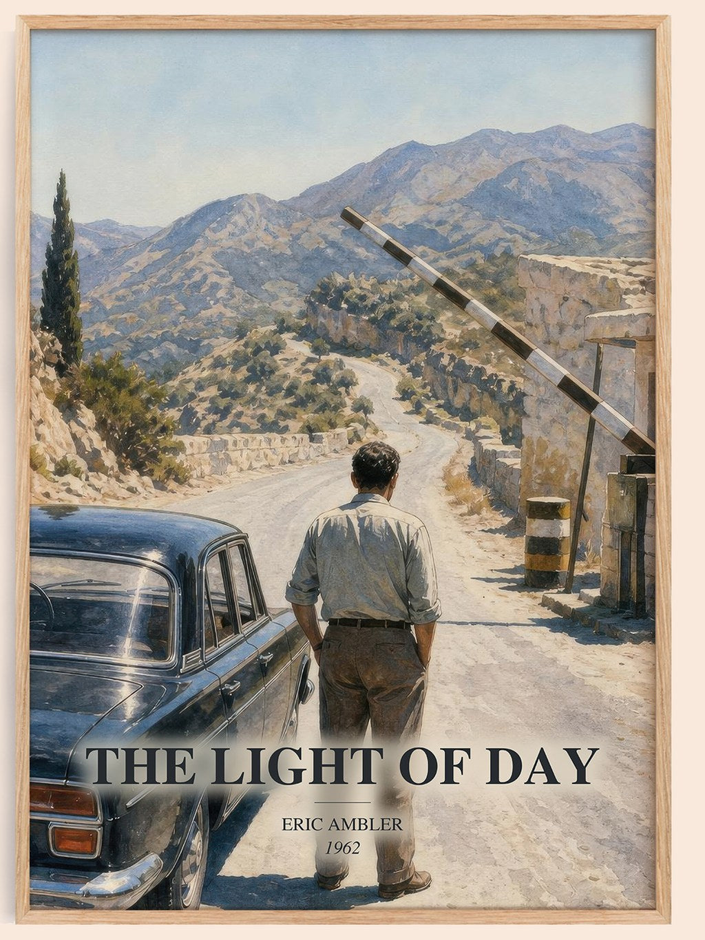 The Light of Day watercolour book poster by Eric Ambler – framed literary art print