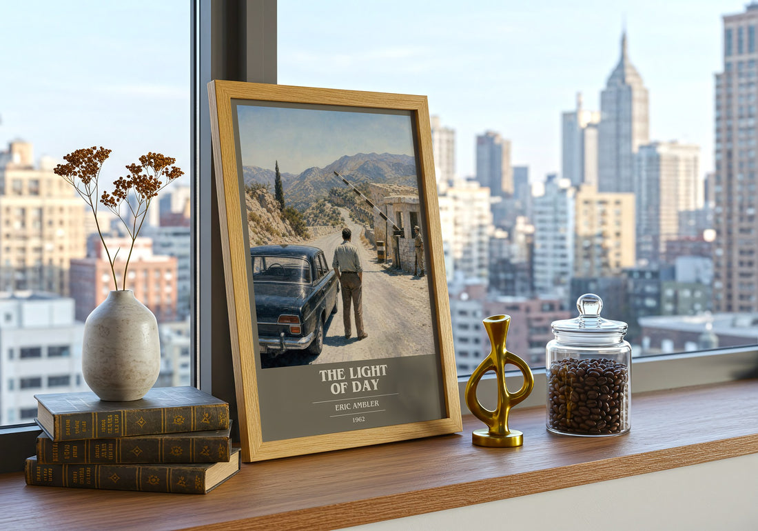 The Light of Day book cover print framed by window – literary home decor