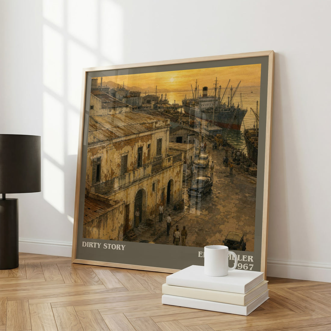 Dirty Story literary print framed by window – literary home decor
