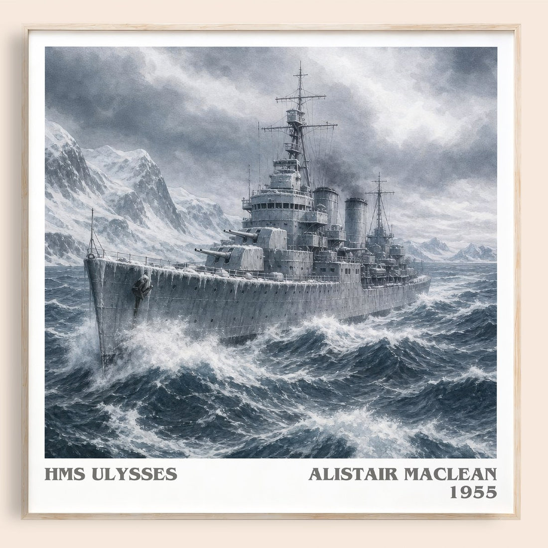HMS Ulysses literary book poster by Alistair MacLean – framed literary art print