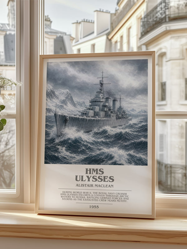 HMS Ulysses bookish poster colour and style options – Alistair MacLean book art