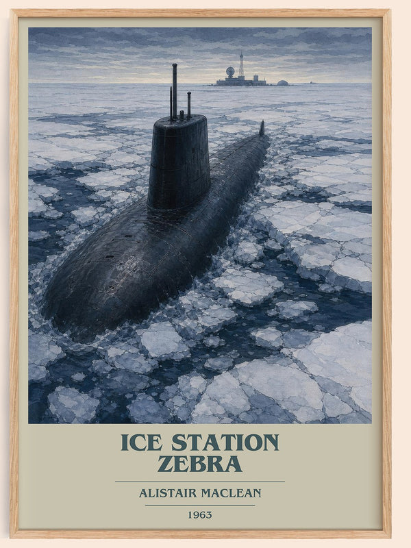 Ice Station Zebra book cover book poster by Alistair MacLean – framed literary art print