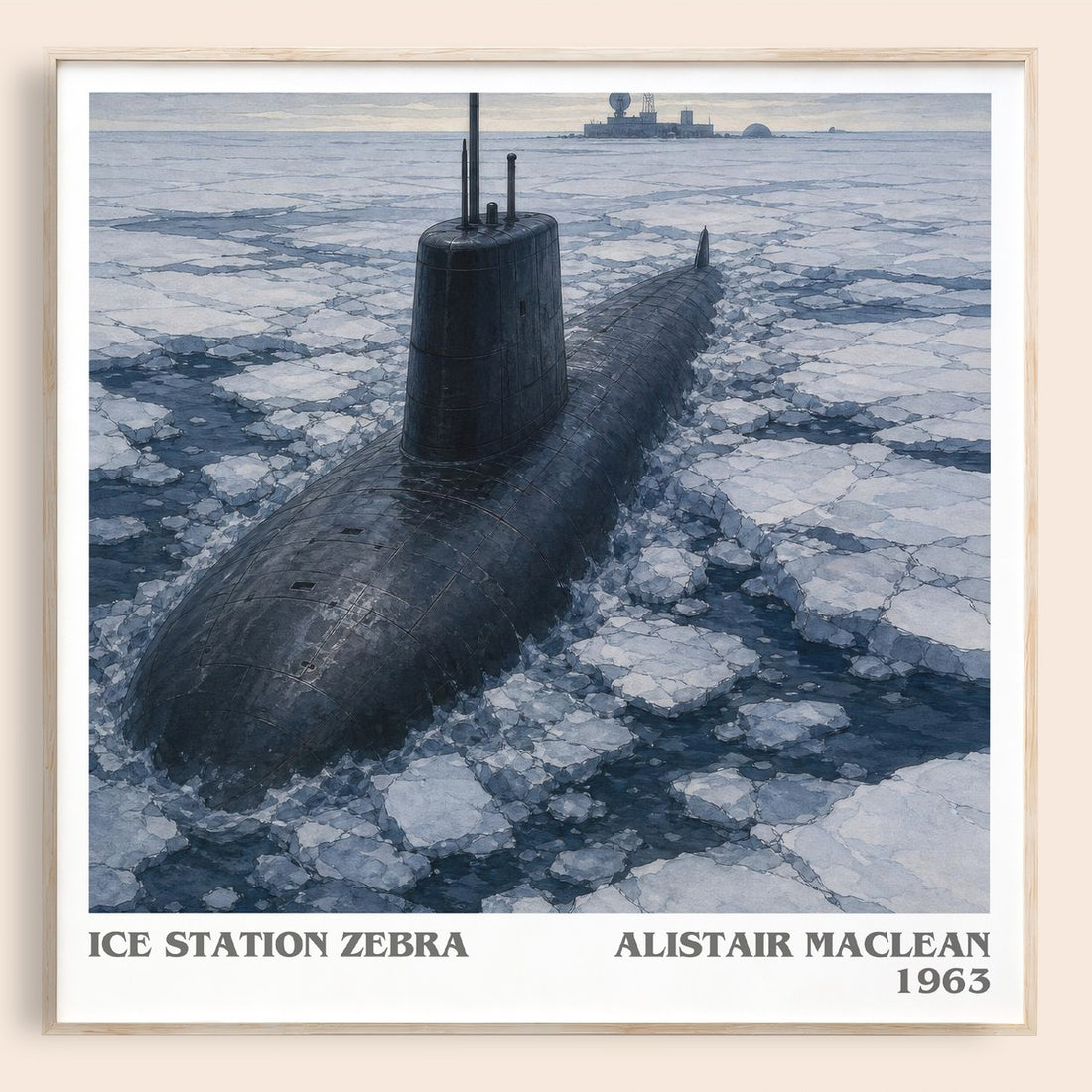 Ice Station Zebra literary book poster by Alistair MacLean – framed literary art print