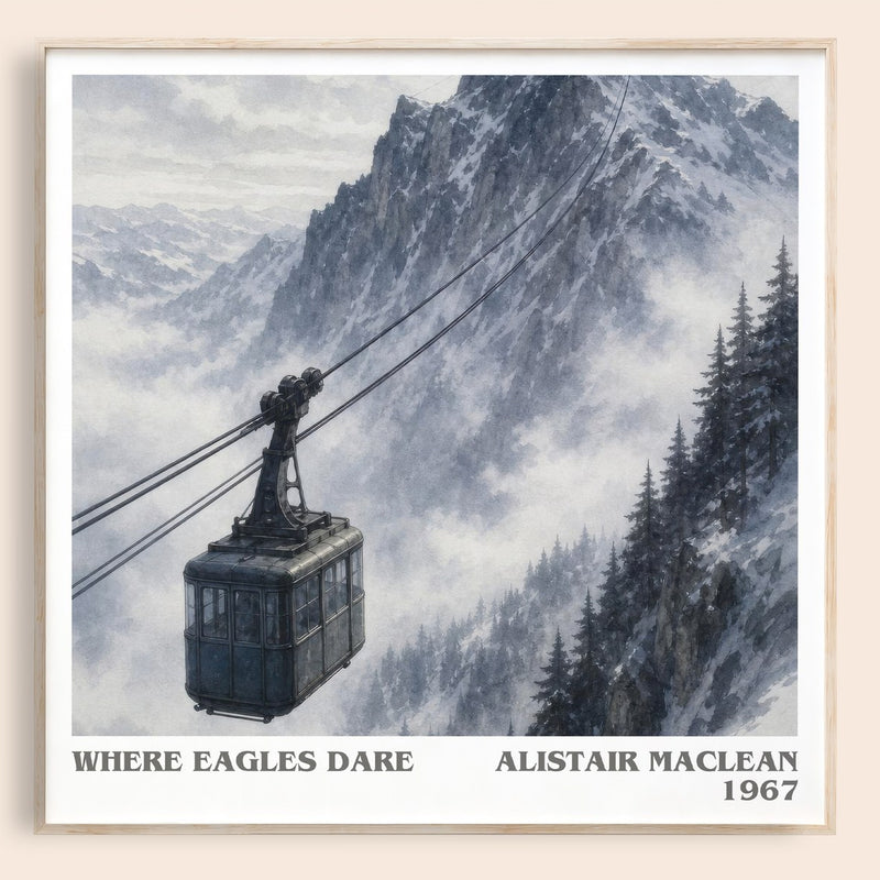 Where Eagles Dare literary book poster by Alistair MacLean – framed literary art print