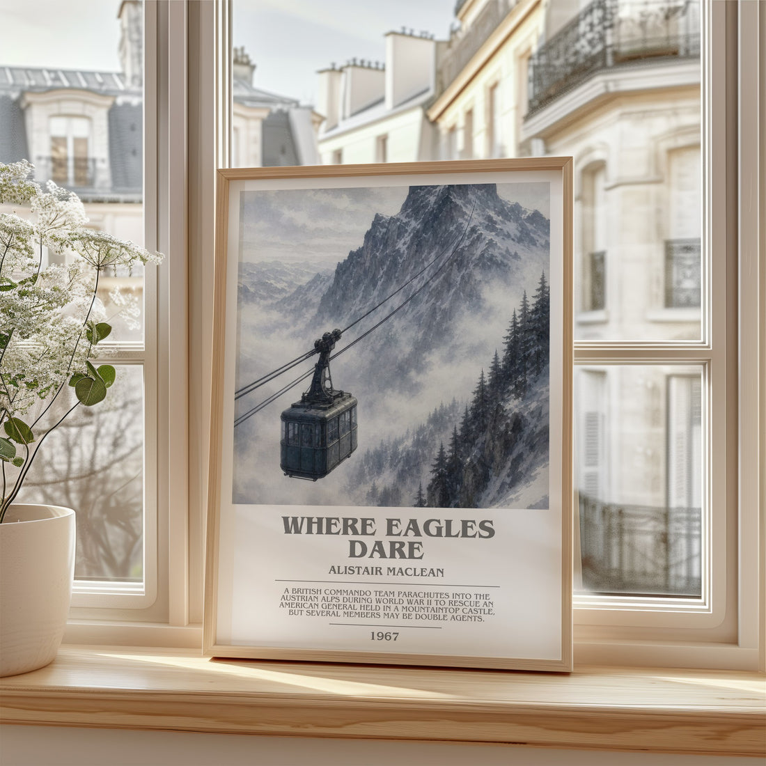 Where Eagles Dare bookish poster colour and style options – Alistair MacLean book art
