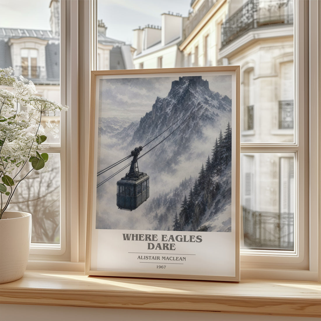 Where Eagles Dare book cover poster colour and style options – Alistair MacLean book art (mockup)