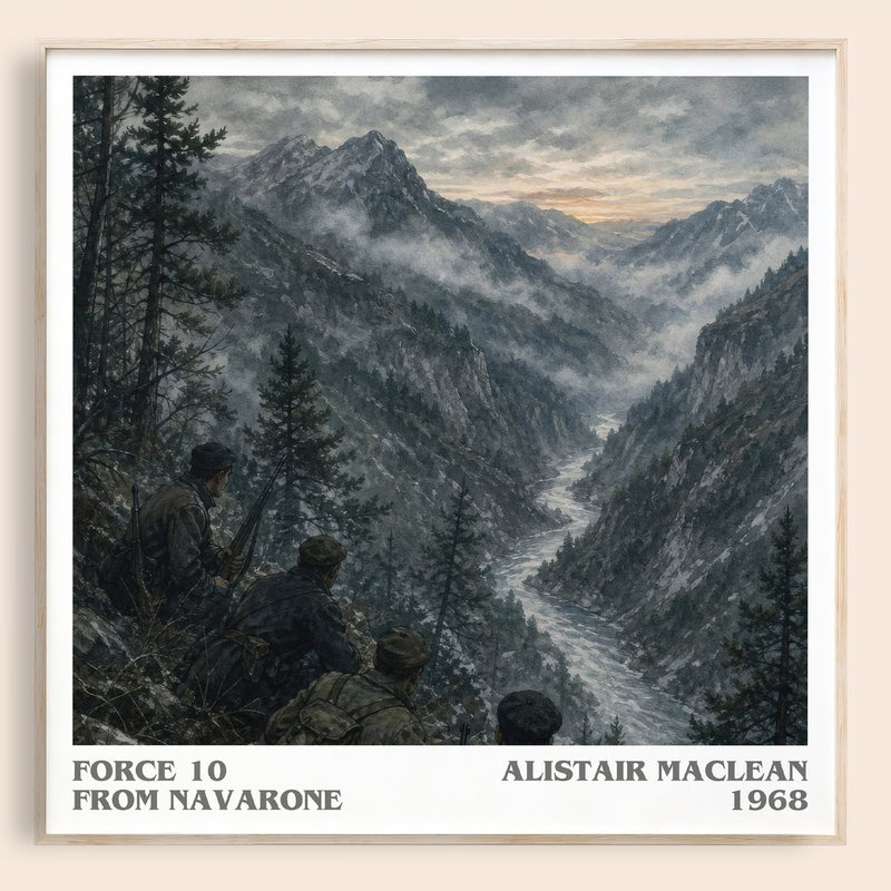 Force 10 from Navarone literary book poster by Alistair MacLean – framed literary art print